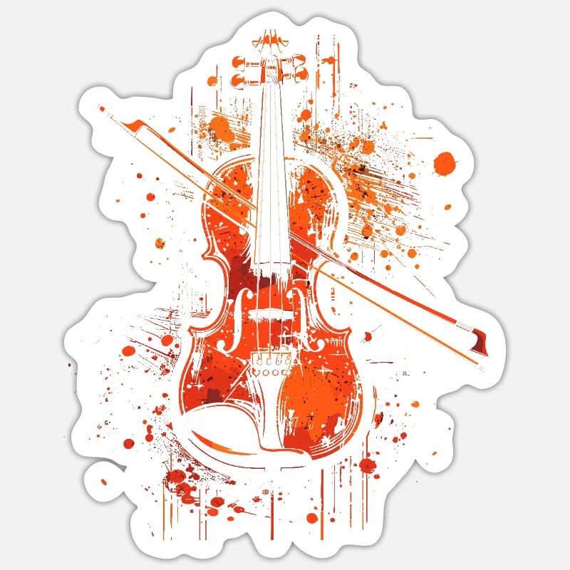 Graphisme violon Sticker taille S (10 x 10 cm)