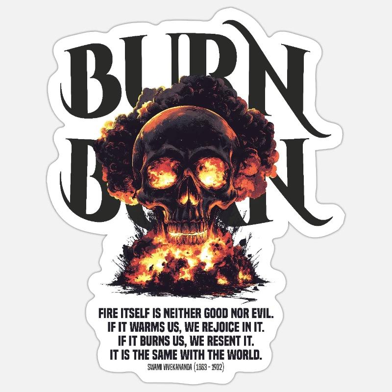 Burn Burn Sticker size S (10 x 10 cm)