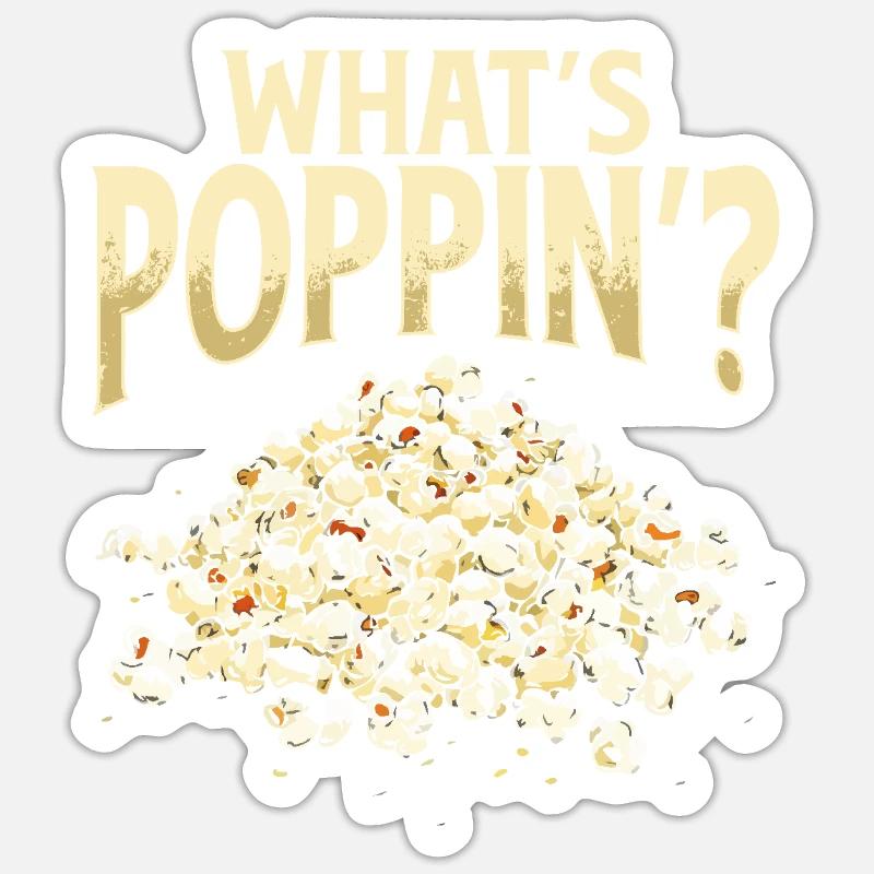 Qu’est-ce qui se passe ? Pop-corn Sticker taille S (10 x 10 cm)