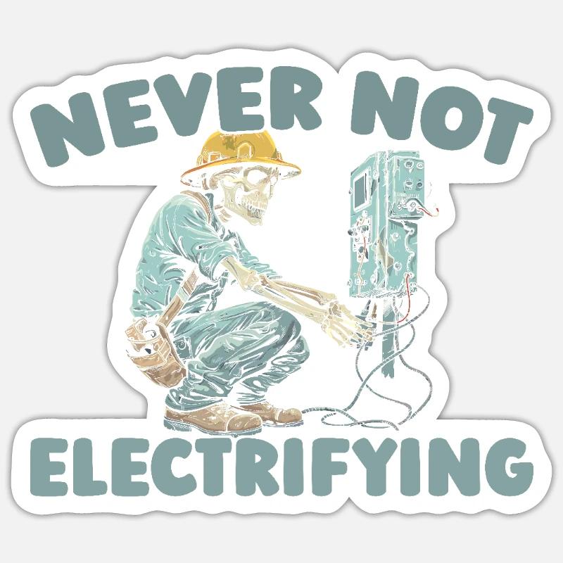 Electrician Electronics Technician - Sticker size S (10 x 10 cm) - white matte