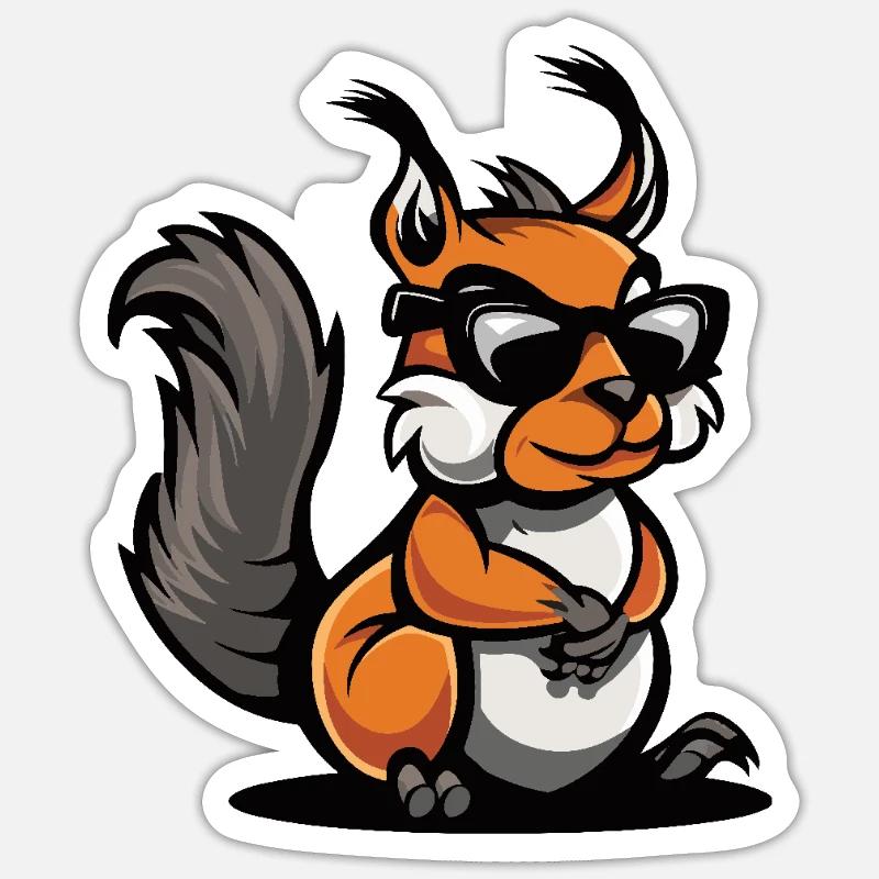 Squirrel Cool Comic - Sticker size S (10 x 10 cm) - white matte