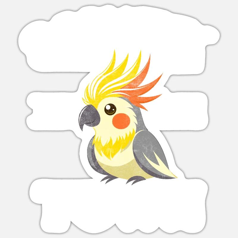 Cadeaux de calopsitte - Sticker taille S (10 x 10 cm) - blanc mat