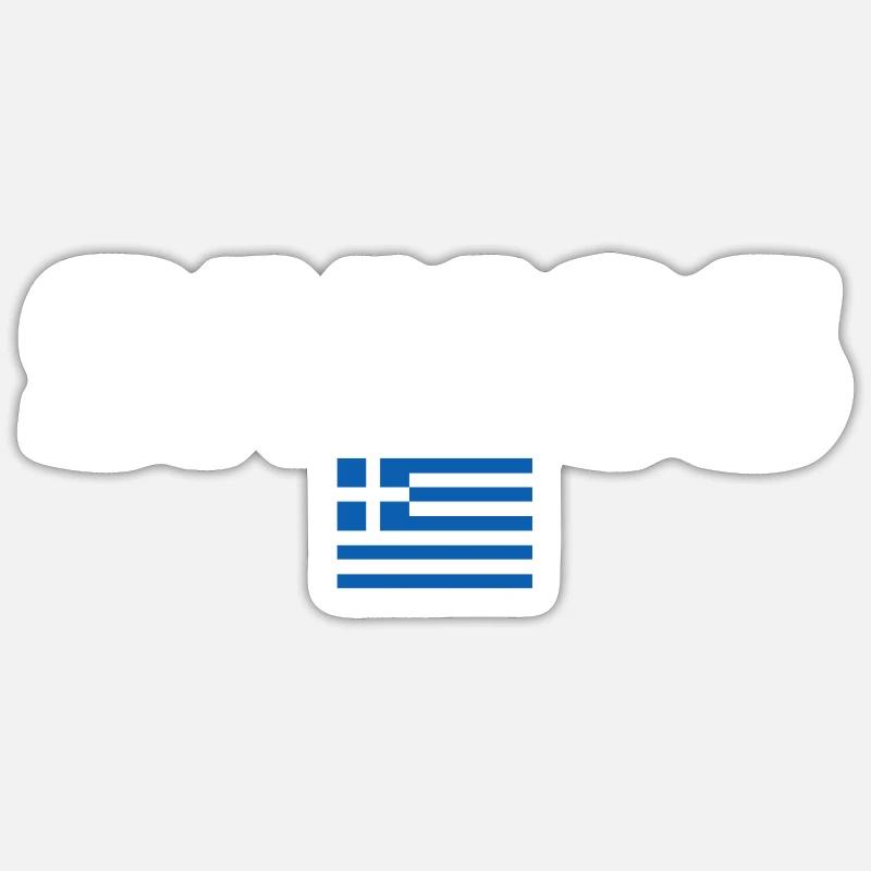 Samos Grèce Drapeau grec Grec - Sticker taille S (10 x 10 cm) - blanc mat