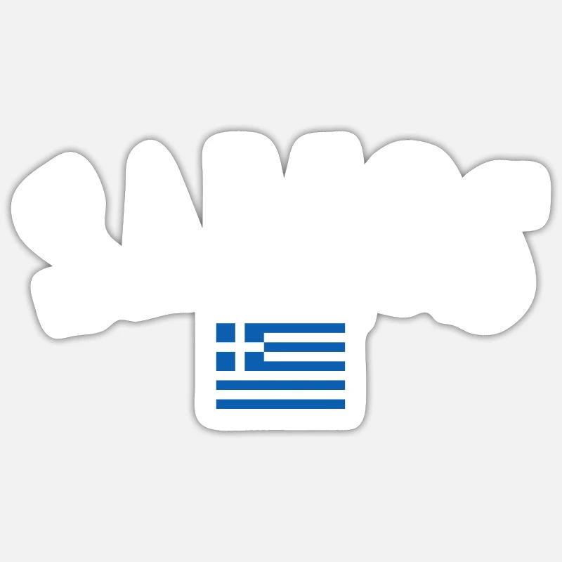 Samos Grèce Drapeau grec Grec - Sticker taille S (10 x 10 cm) - blanc mat