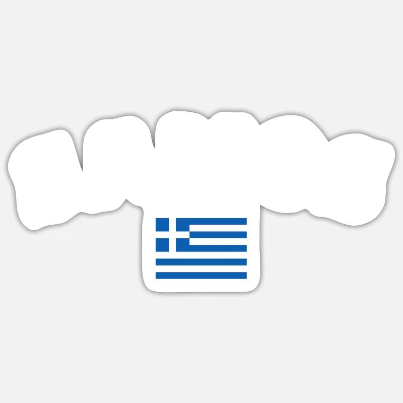 Samos Grèce Drapeau grec Grec - Sticker taille S (10 x 10 cm) - blanc mat