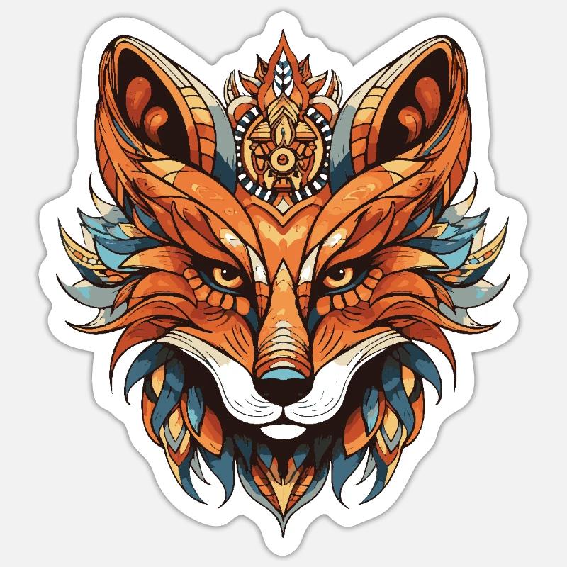 Fox Portrait Head - Sticker size S (10 x 10 cm) - white matte