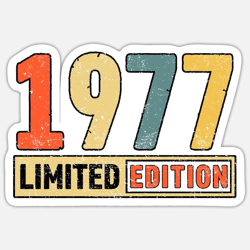 Edition limitée 1977 - Sticker taille S (10 x 10 cm) - blanc mat