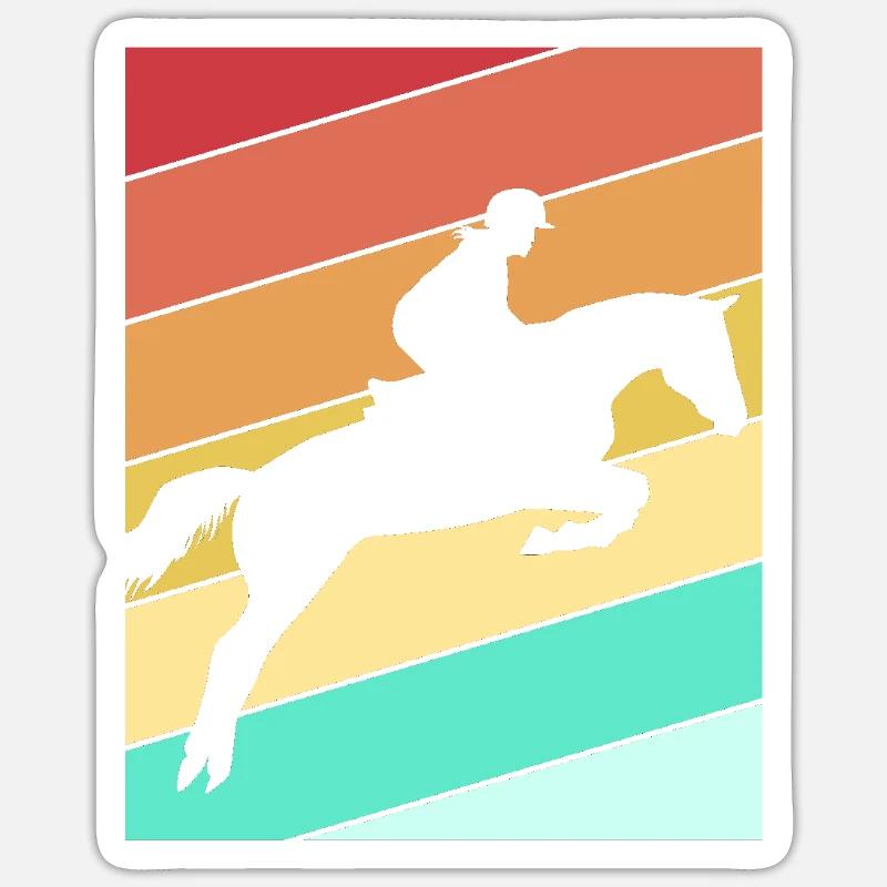 Saut d’obstacles Saut d’obstacles - Sticker taille S (10 x 10 cm) - blanc mat