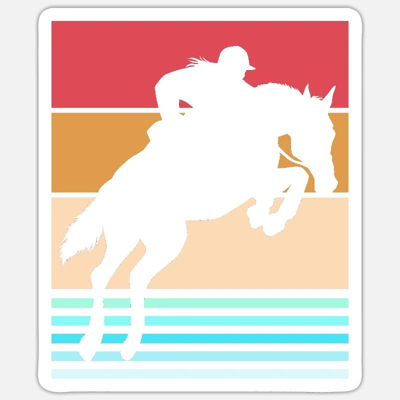Springreiten Springpferd Sticker Größe S (10 x 10 cm)