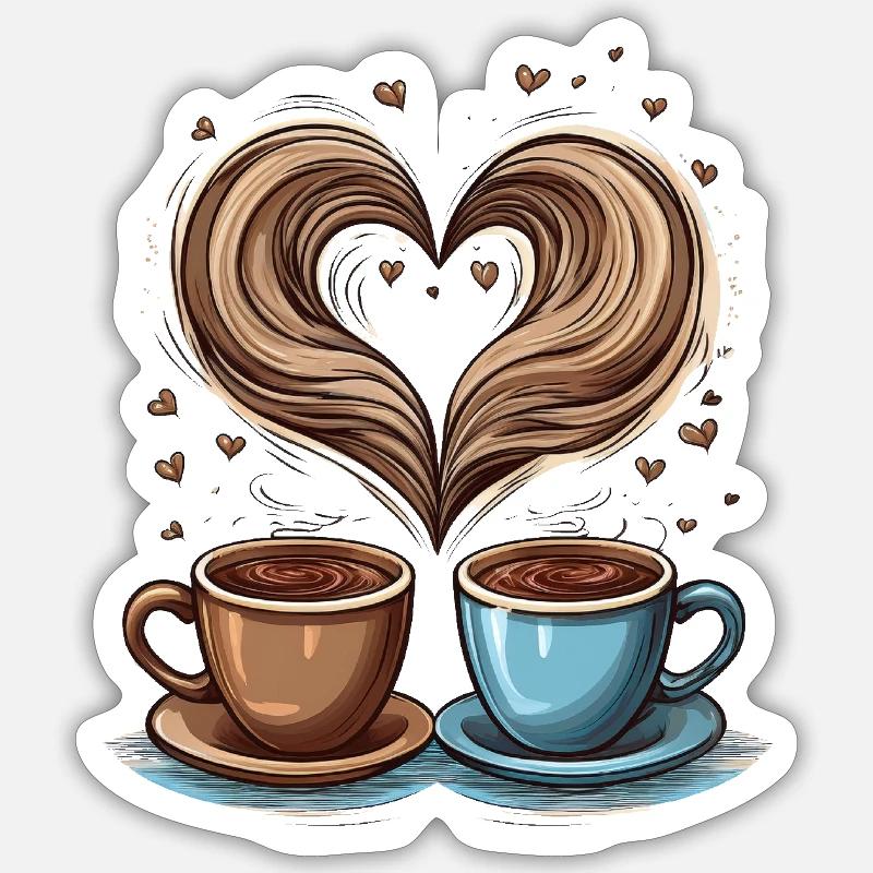 Coffee - Sticker size S (10 x 10 cm) - white matte