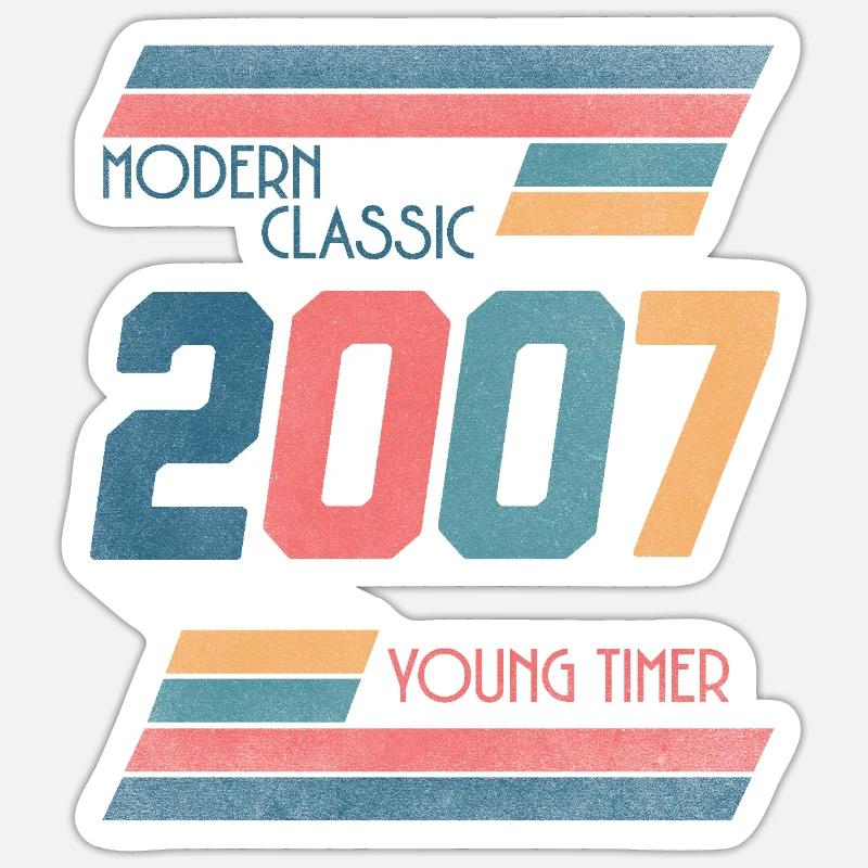 2007 Modern Classic - Young Timer - Sticker Größe S (10 x 10 cm) - Mattweiß