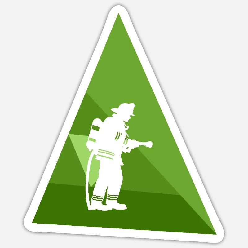 Feuerwehrmann Freiwillige Einsatz - Sticker Größe S (10 x 10 cm) - Mattweiß