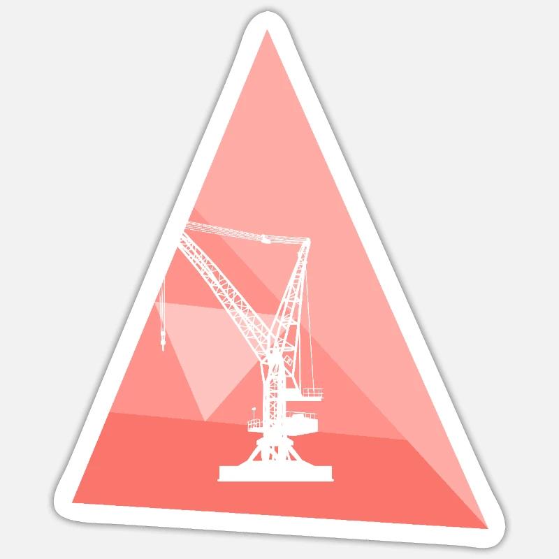 Kranfahrer Baustelle Bauherr - Sticker Größe S (10 x 10 cm) - Mattweiß