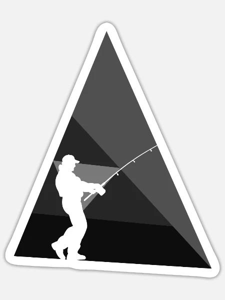 Fischer Fischen Sportfischer - Sticker Größe S (10 x 10 cm) - Mattweiß