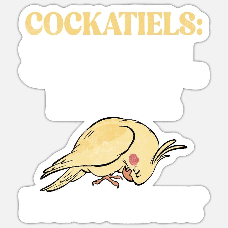 Cadeaux de calopsitte - Sticker taille S (10 x 10 cm) - blanc mat