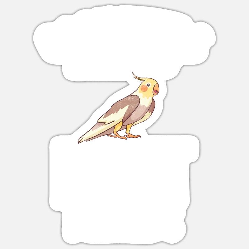 Cadeaux de calopsitte - Sticker taille S (10 x 10 cm) - blanc mat