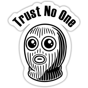 Wide Eyed Criminal - Trust No One Design - Sticker size S (10 x 10 cm) - white matte - Front