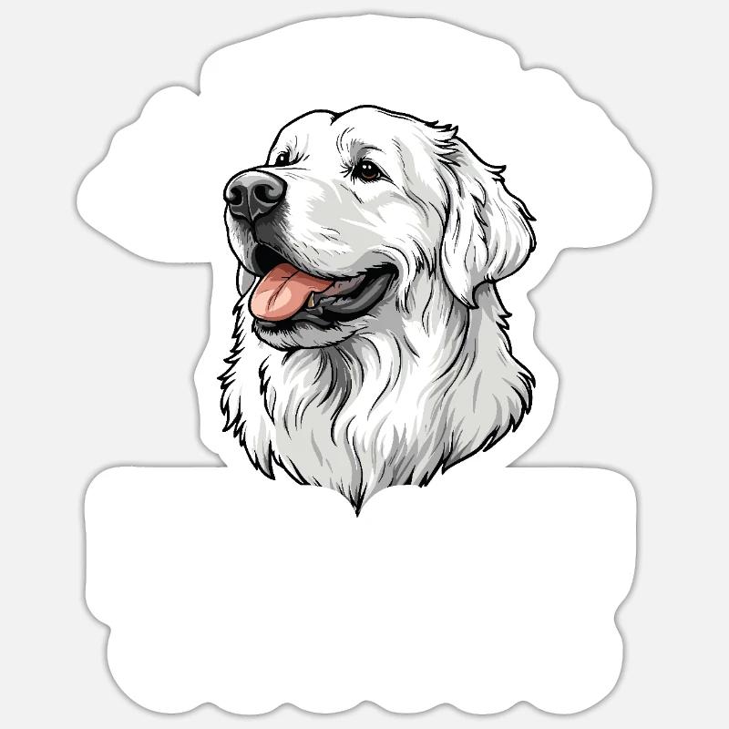 Bouvier des Pyrénées Great Pyrenees Big Fluffy Sticker taille S (10 x 10 cm)