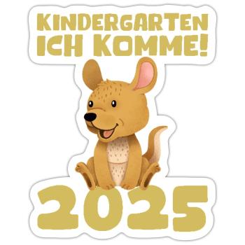 kiKindergarten 2025 Kids Gift Kita 2025 Décoration - Sticker taille S (10 x 10 cm) - blanc mat - Devant