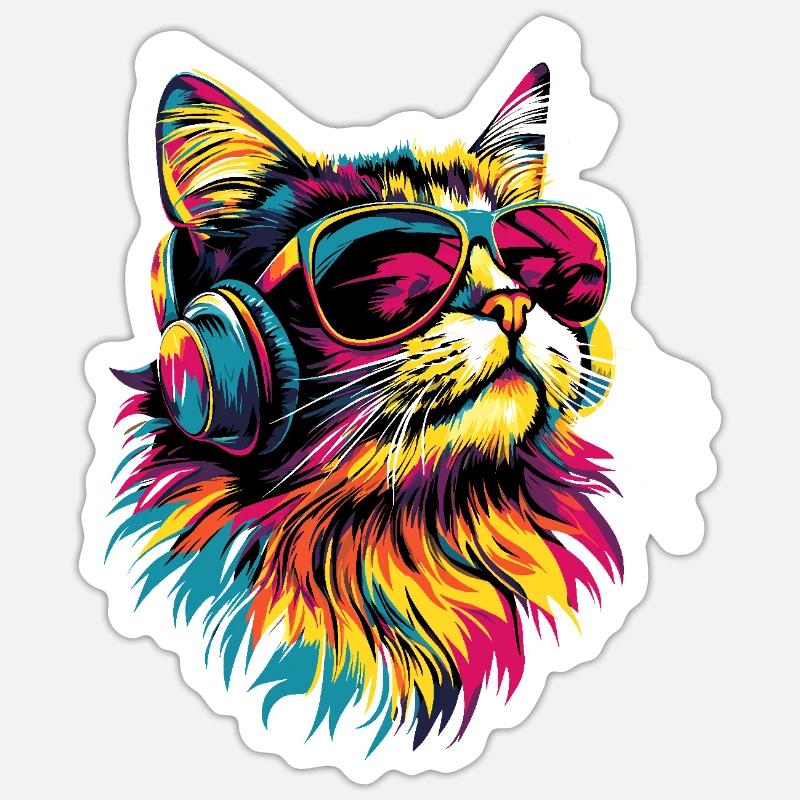 Chat Persan Chat Persan Chat Persan Chats Mignons - Sticker taille S (10 x 10 cm) - blanc mat