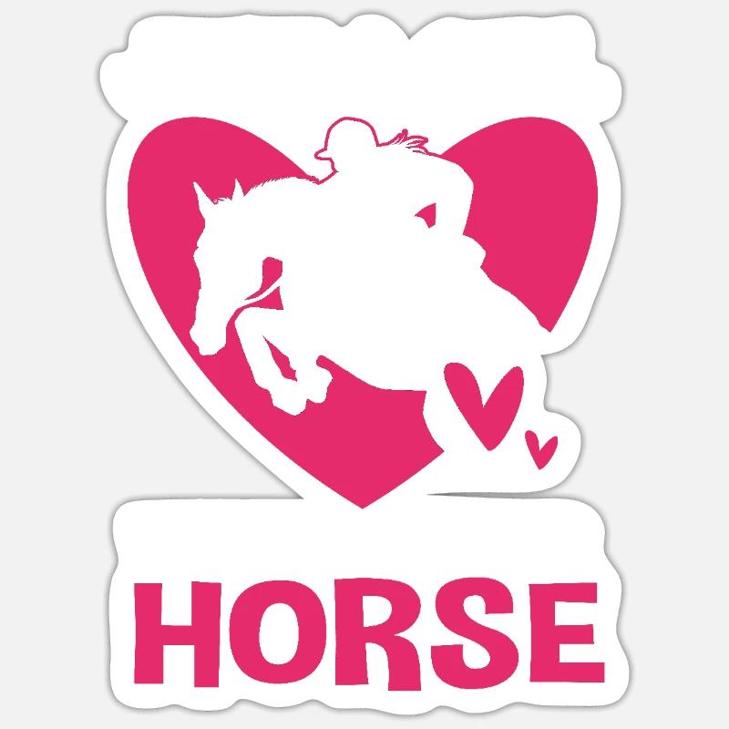 Springreiten Springpferd Sticker Größe S (10 x 10 cm)