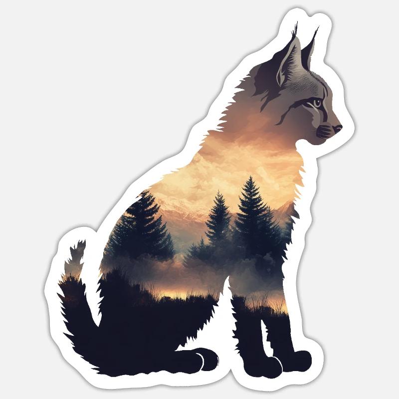 Lynx - Sticker size S (10 x 10 cm) - white matte