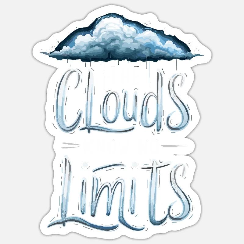 Cloudy view, Relaxing sky, Dreamy Sticker size S (10 x 10 cm)