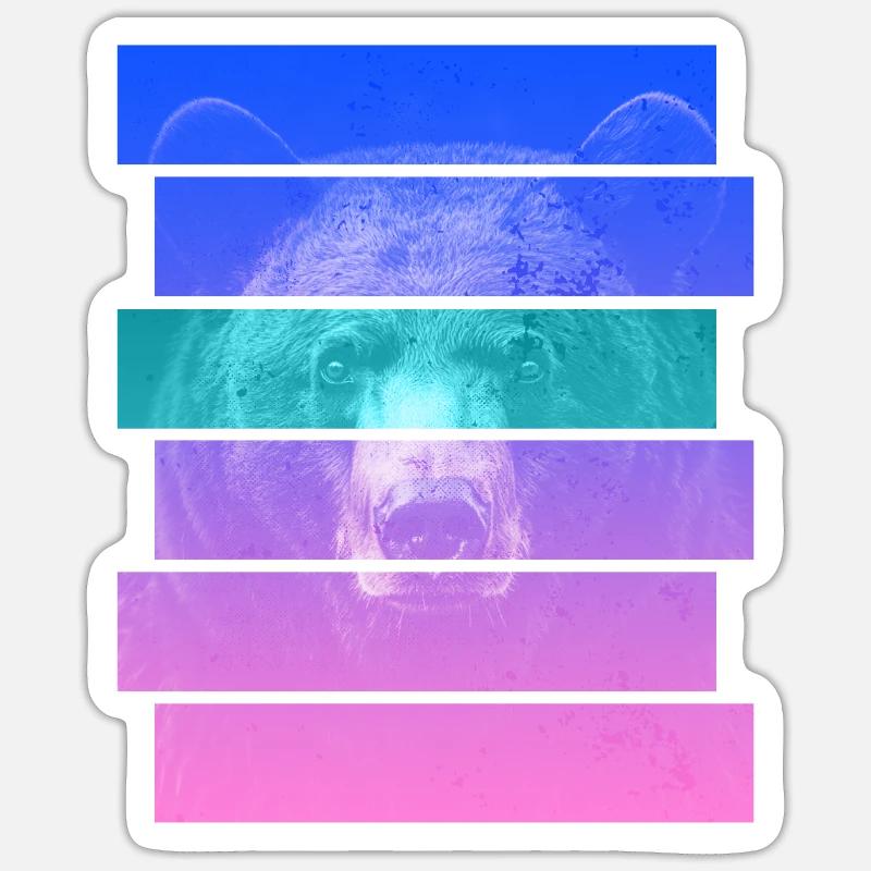 Ours - Sticker taille S (10 x 10 cm) - blanc mat