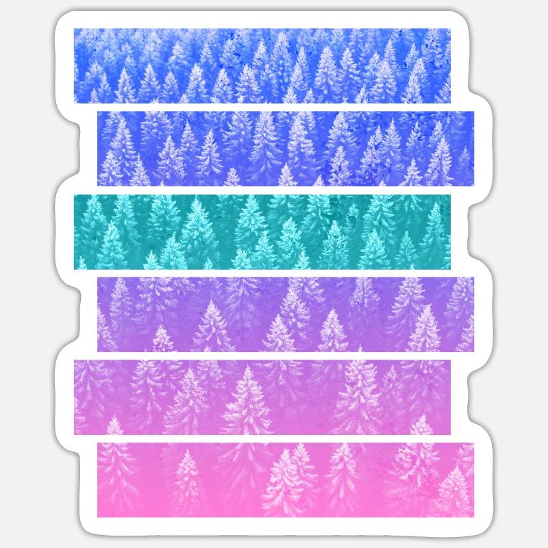 Sapin - Sticker taille S (10 x 10 cm) - blanc mat