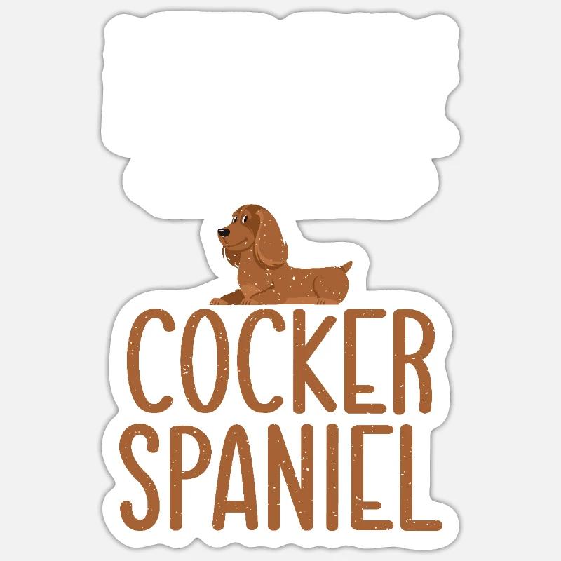 Cadeaux Cocker Spaniel - Sticker taille S (10 x 10 cm) - blanc mat