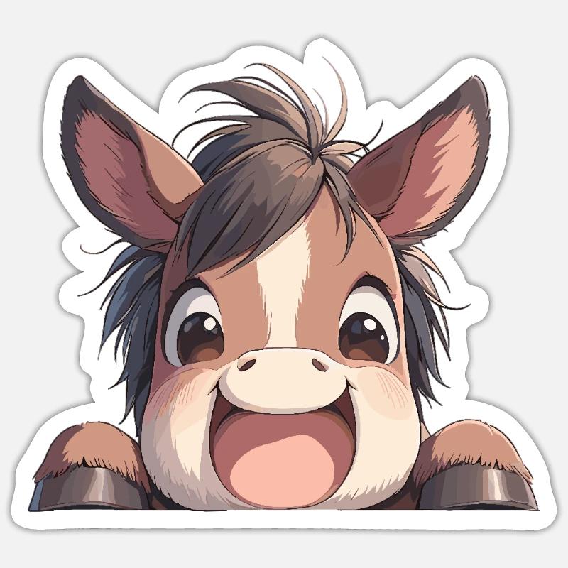 Pferde Pferd - Sticker Größe S (10 x 10 cm) - Mattweiß