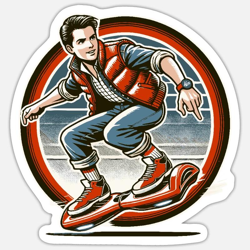 Hoverboarding ist zeitloser Spaß - Sticker Größe S (10 x 10 cm) - Mattweiß
