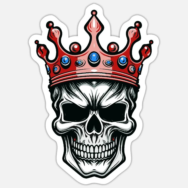 Skull King Crown - Sticker size S (10 x 10 cm) - white matte