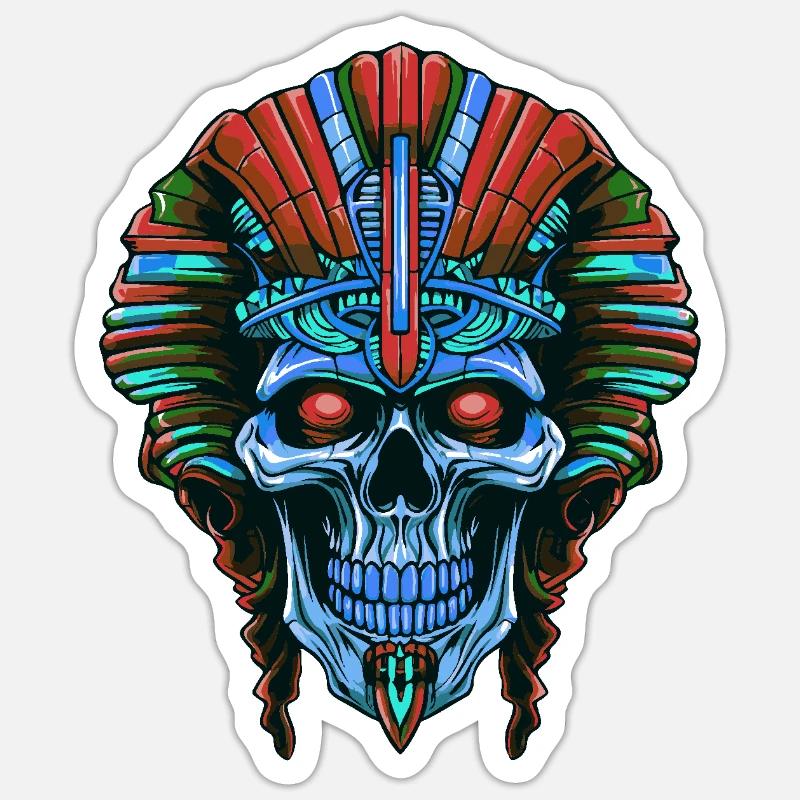 Crâne de pharaon - Sticker taille S (10 x 10 cm) - blanc mat