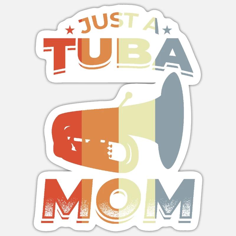 Mère tuba - Sticker taille S (10 x 10 cm) - blanc mat