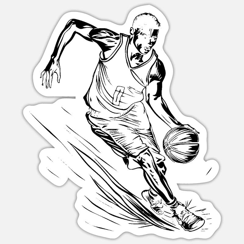 Basketteur Sticker taille S (10 x 10 cm)
