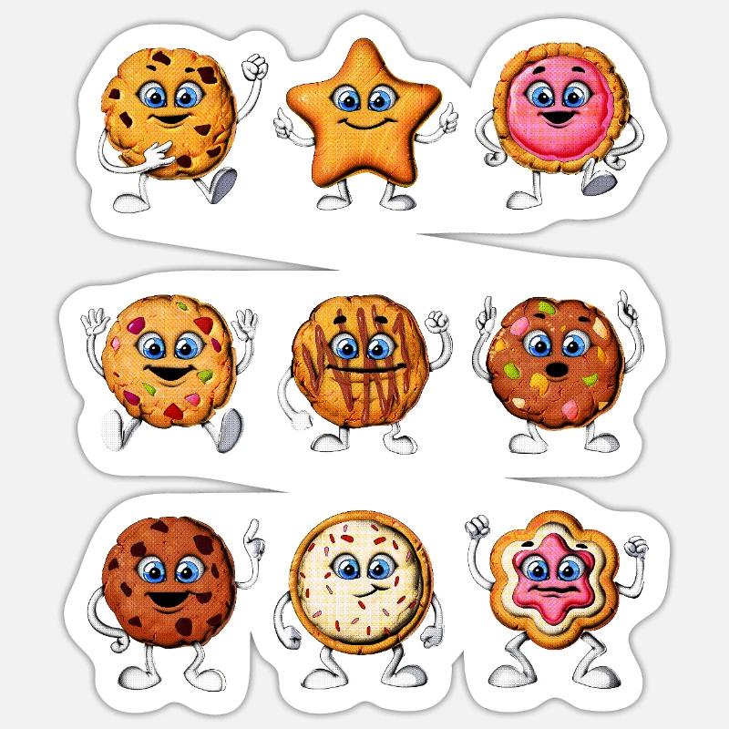 Biscuits amusants - Sticker taille S (10 x 10 cm) - blanc mat
