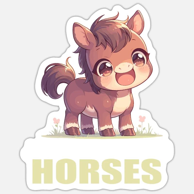 Pferde Pferd - Sticker Größe S (10 x 10 cm) - Mattweiß