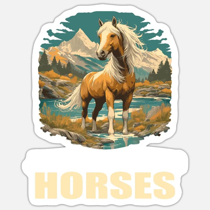 Pferde Pferd - Sticker Größe S (10 x 10 cm) - Mattweiß