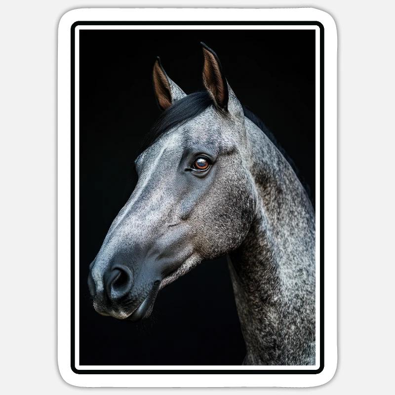 Pferde Pferd - Sticker Größe S (10 x 10 cm) - Mattweiß