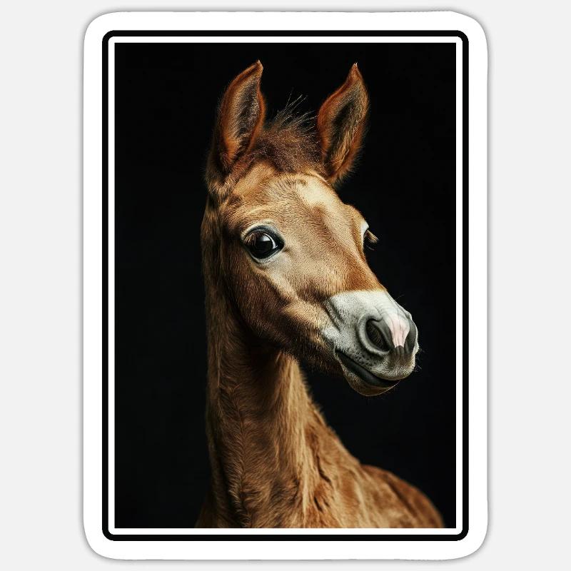 Chevaux Cheval - Sticker taille S (10 x 10 cm) - blanc mat