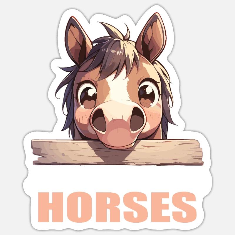 Pferde Pferd - Sticker Größe S (10 x 10 cm) - Mattweiß