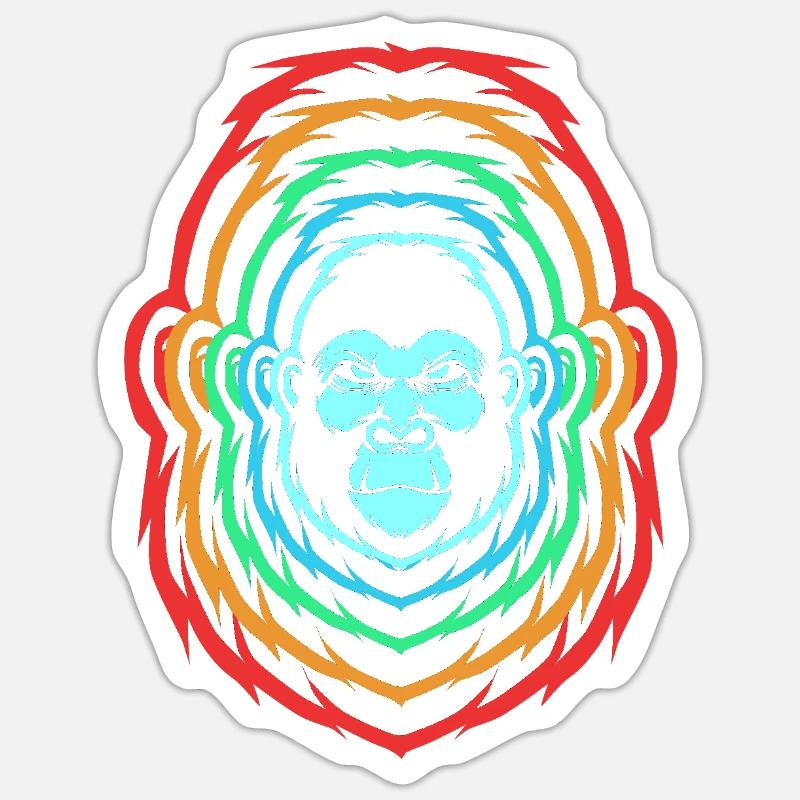 Gorille - Sticker taille S (10 x 10 cm) - blanc mat