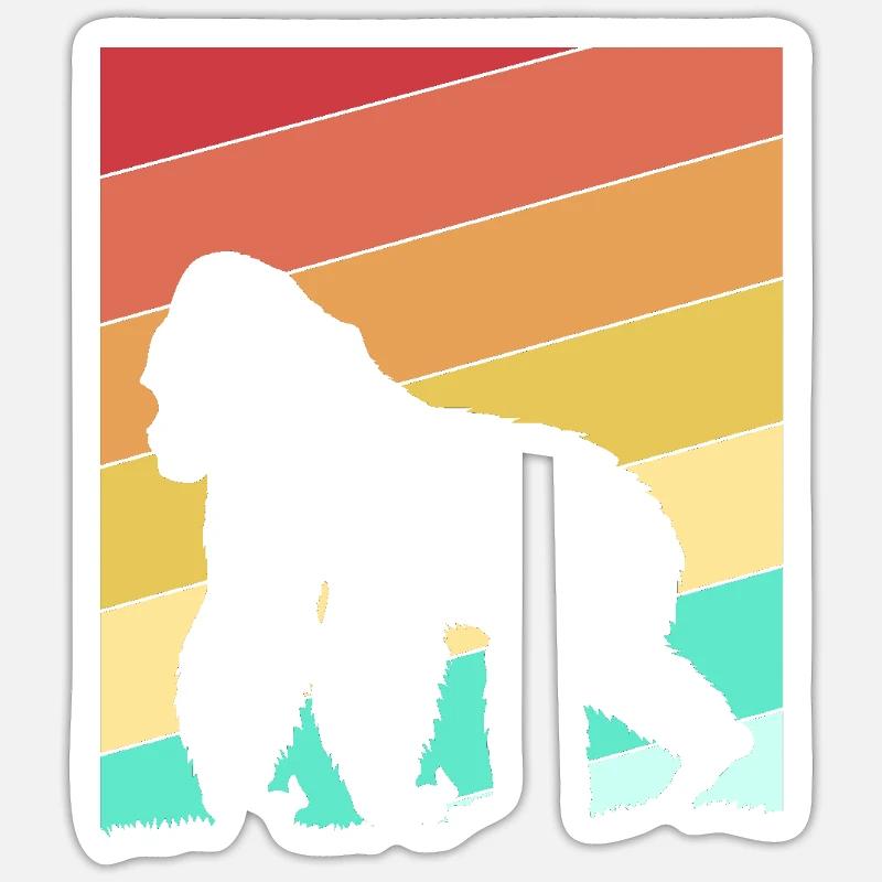 Gorille - Sticker taille S (10 x 10 cm) - blanc mat