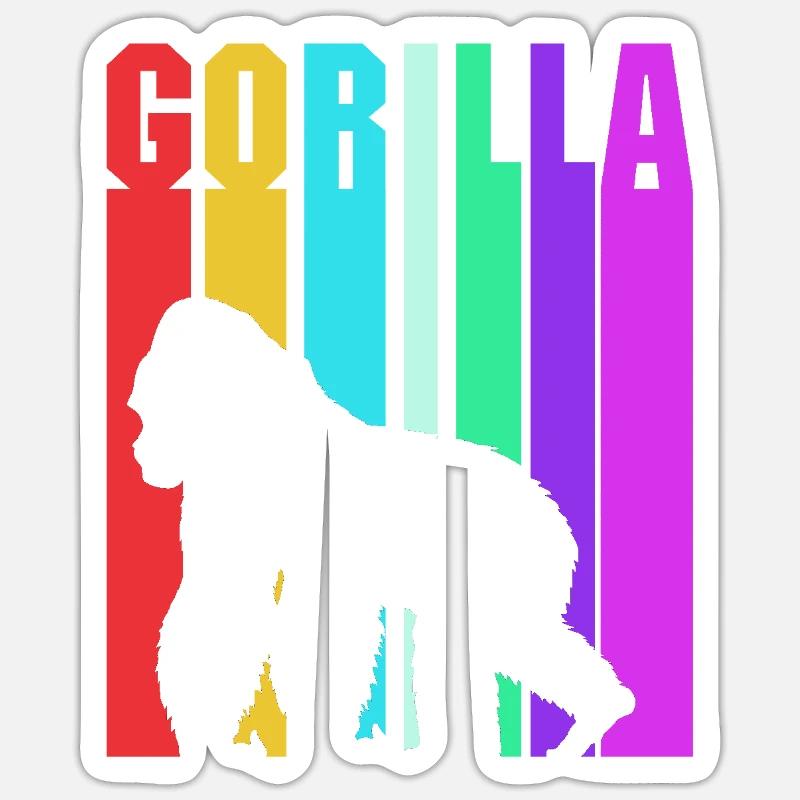 Gorille - Sticker taille S (10 x 10 cm) - blanc mat