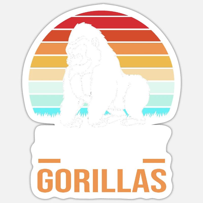 Gorilla - Sticker size S (10 x 10 cm) - white matte