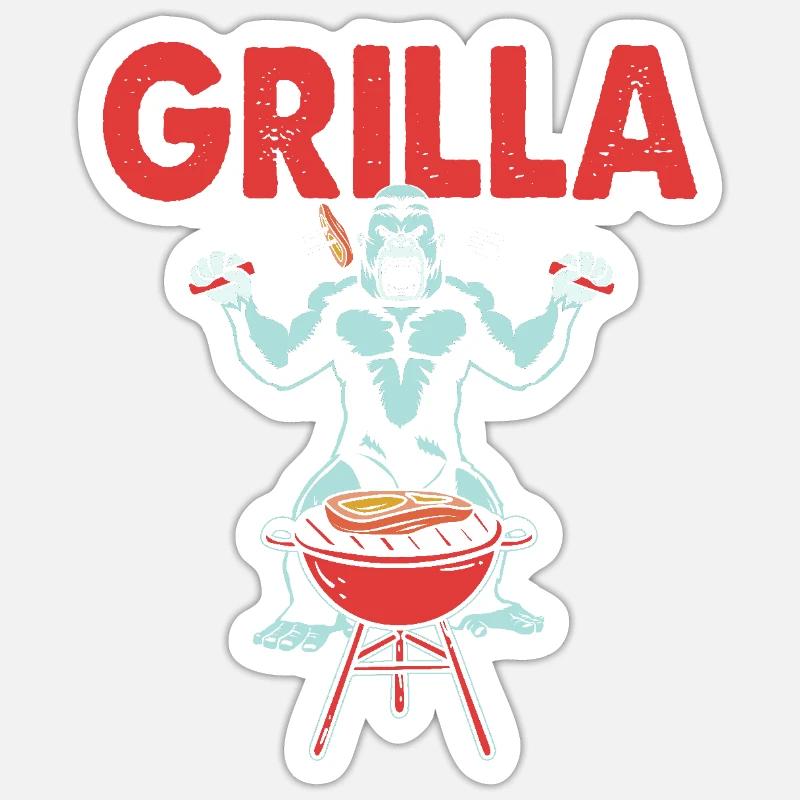 Gorille - Sticker taille S (10 x 10 cm) - blanc mat