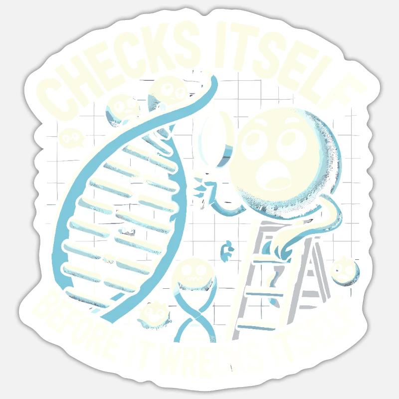 Kontrolliert sich selbst, bevor es sich selbst - Sticker Größe S (10 x 10 cm) - Mattweiß
