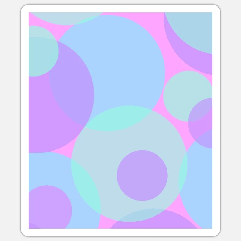 Points en pastel - Sticker taille S (10 x 10 cm) - blanc mat