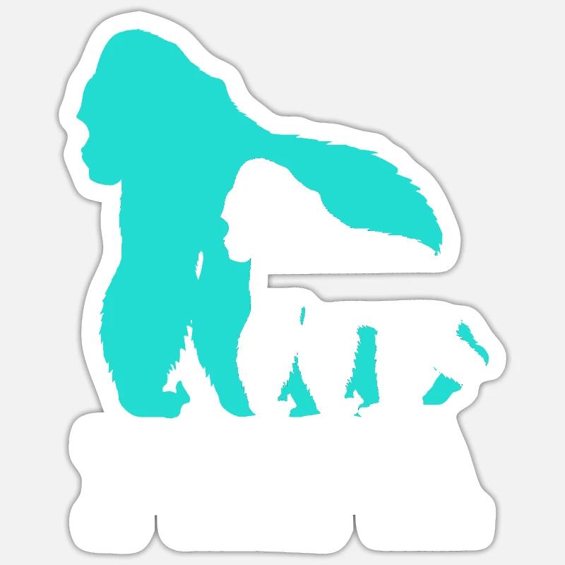 Gorille - Sticker taille S (10 x 10 cm) - blanc mat